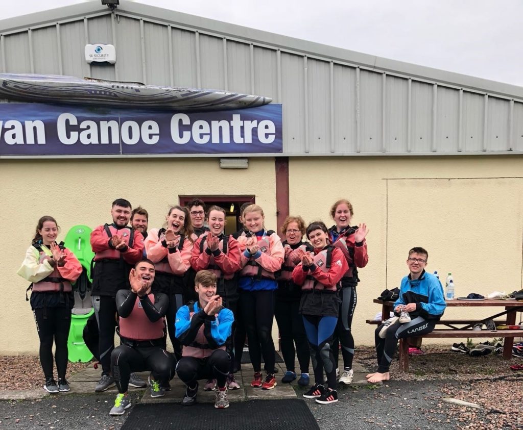 Group of participants outside Cavan Canoe Centre during residential