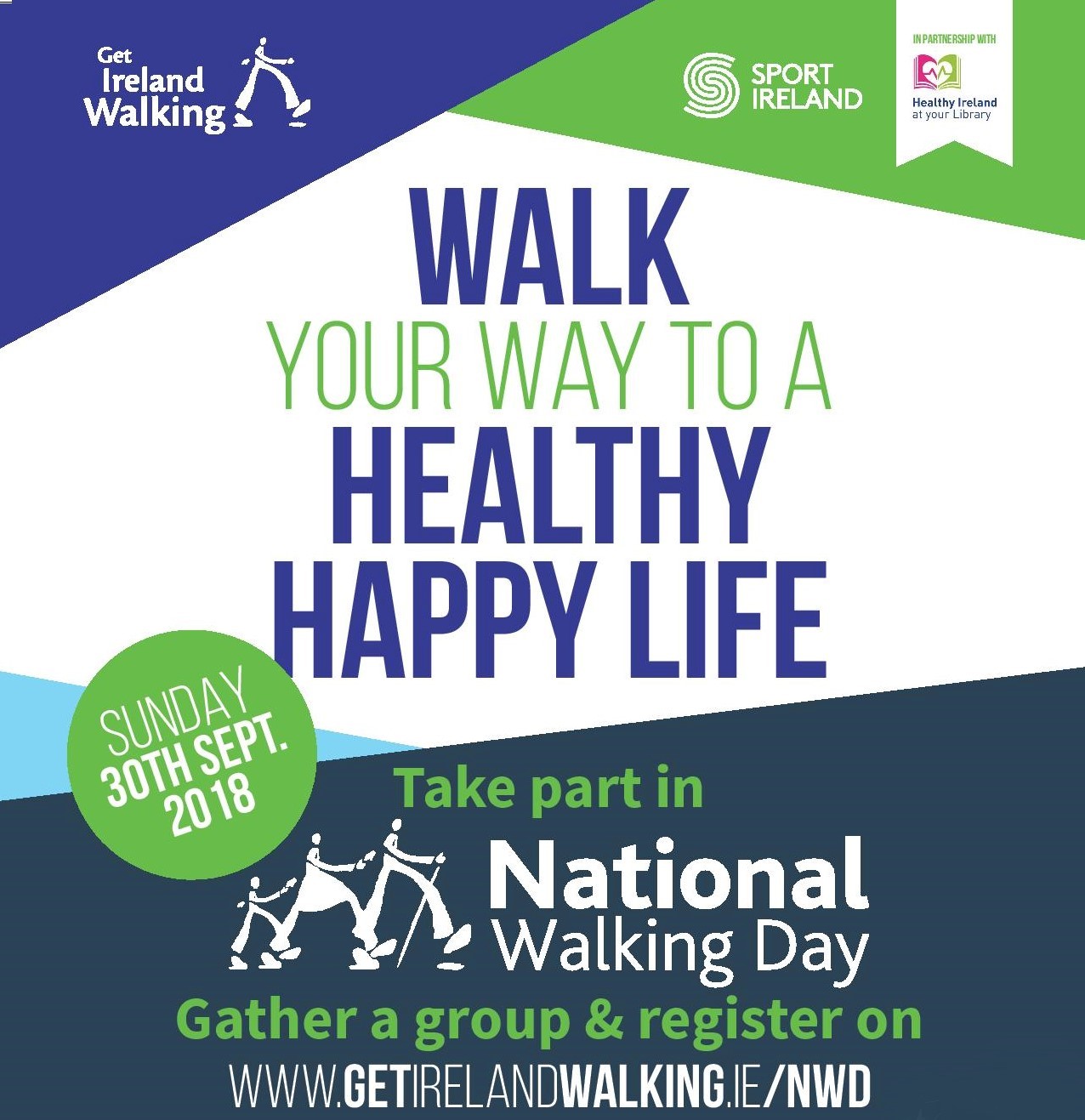 Promotional image for National Walking Day 2018 by Get Ireland Walking