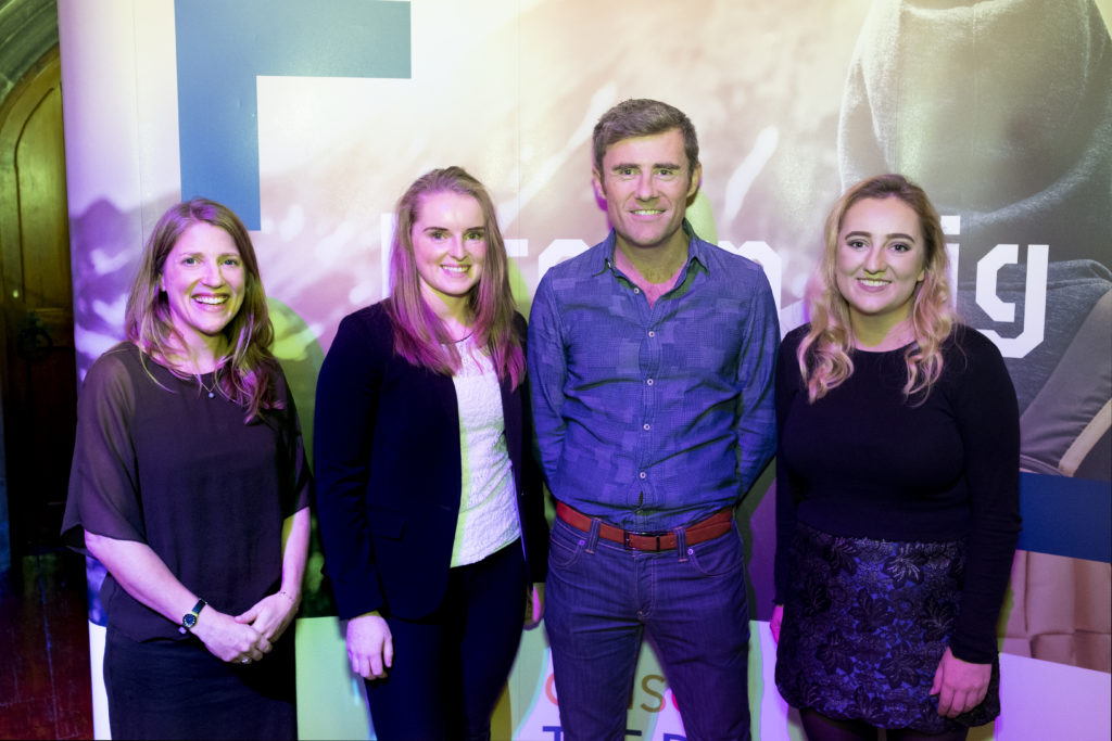 Pictured at the Silver Award Ceremony in the Aula Maxima in Cork, Yvonne McKenna, CEO of Gaisce, Naomi Carroll, Irish International Women's Hockey Team player, Dave MacArdle, Red FM presenter and Kate Kelly, Gaisce Gold Awardee, PAL and UCC student.