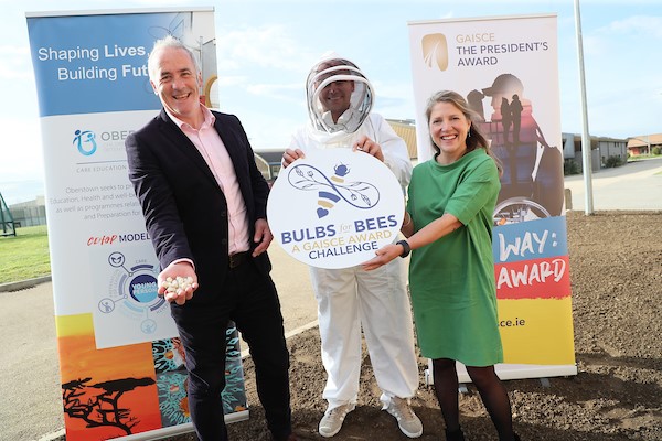 Director of Oberstown, Damien Hernon with Robert Emmet CDP Beekeeper, Anthony Freeman O’ Brien and Yvonne McKenna, CEO of Gaisce - The President's Award